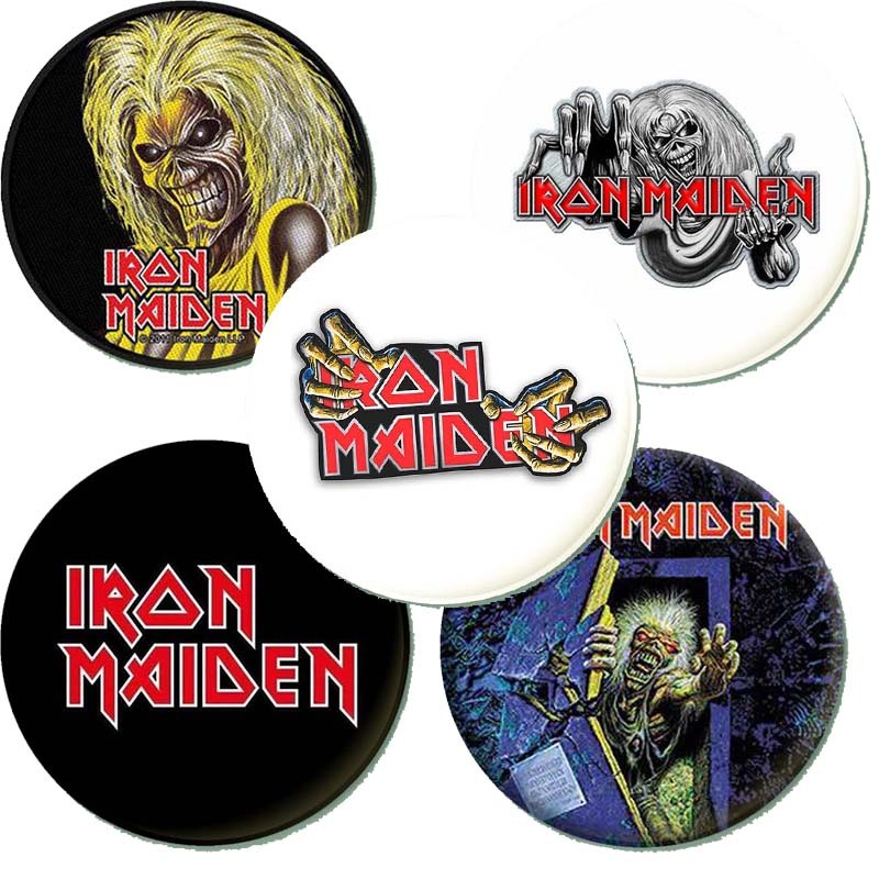 Bottons Iron Maiden Rock 5 Unidades Broche Pin Buttons