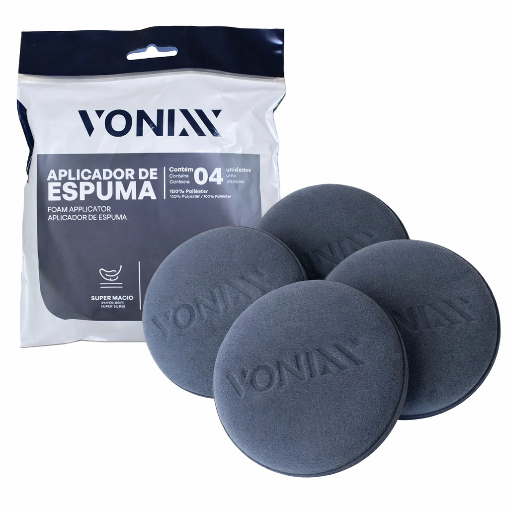 Kit 4 Aplicadores Espuma Automotivo Vonixx Cera Plástico Pneus Detalhamento
