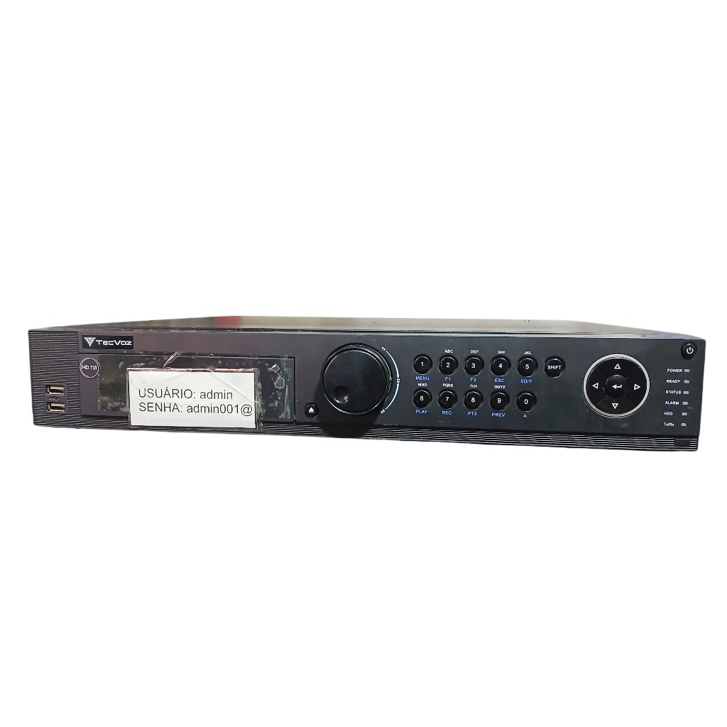 DVR STAND ALONE HIBRIDO TECVOX T1-TVI32 32 CANAIS + 8 IP HDD 160GB SN TITVI3215070300135