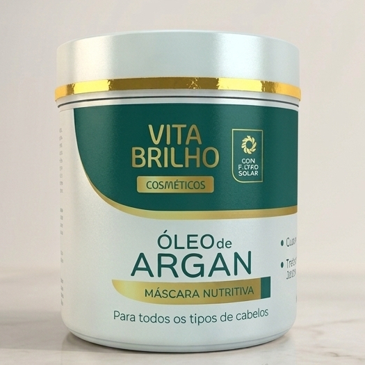 Máscara de Hidratação e Reparação Óleo de Argan 500g  Cabelos Fortes e Hidratados