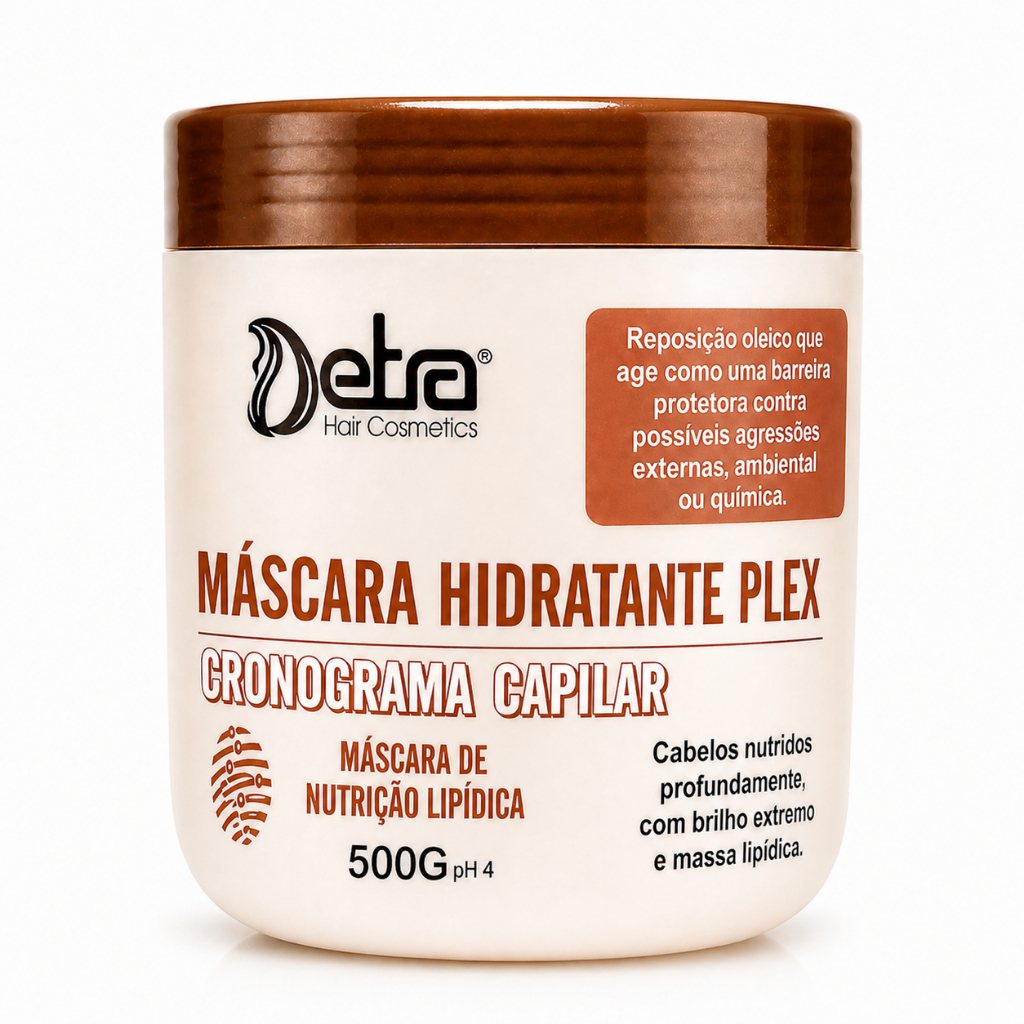 Máscara Nutrição Lipídica Cronograma Capilar 500g Hidratação e Reconstrução Detra Cosmeticos