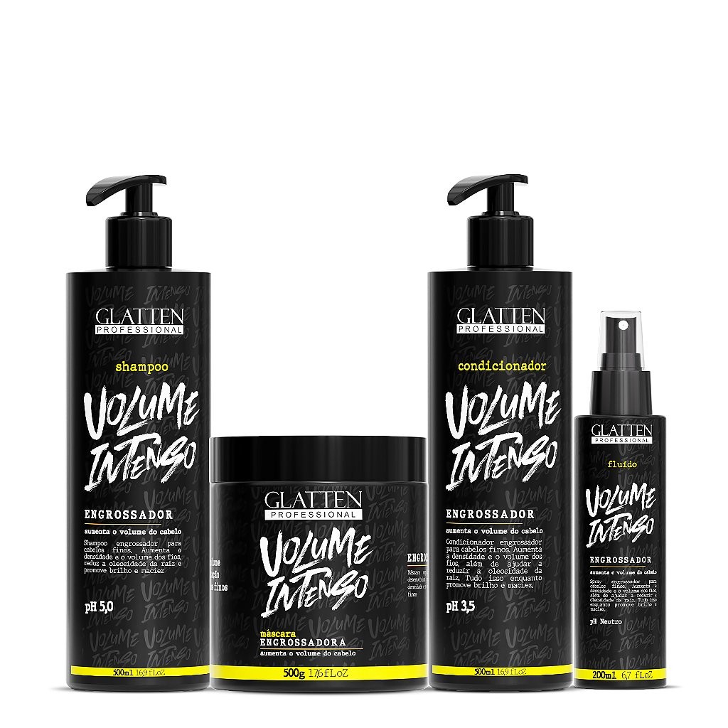 Kit Completo Volume Intenso 500g (Engrossador) Engrossa fios finos e fragilizados na primeira aplicação