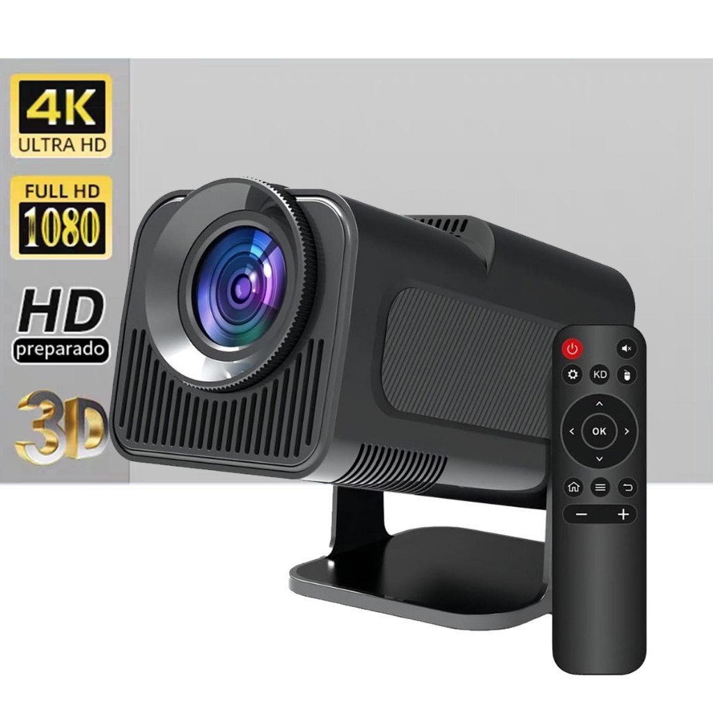 Projetor Portátil 4K Android 13 Wi-Fi 6&BT 5.1 Tela 30-150