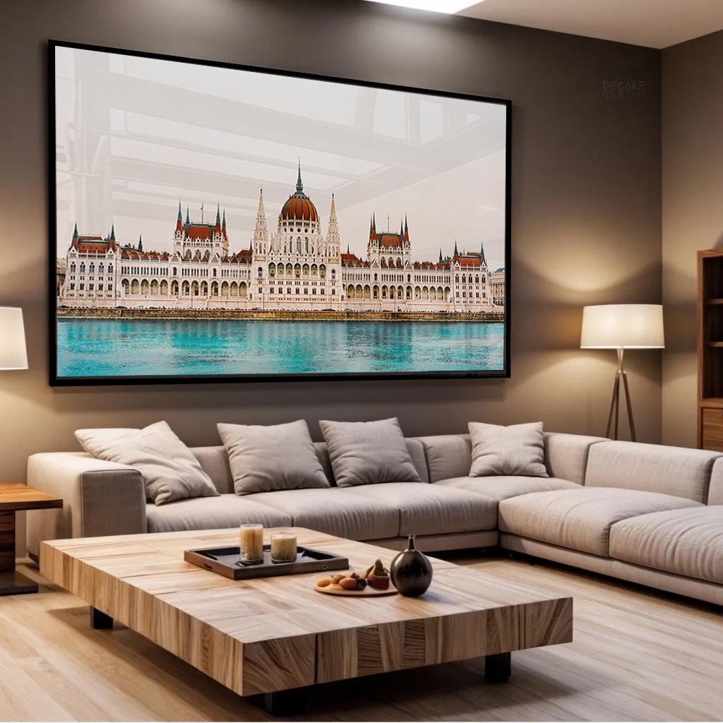 Quadro Decorativo Quarto Sala Viagem de Luxo Budapeste Luxo em Tons Neutros Tela em Canvas