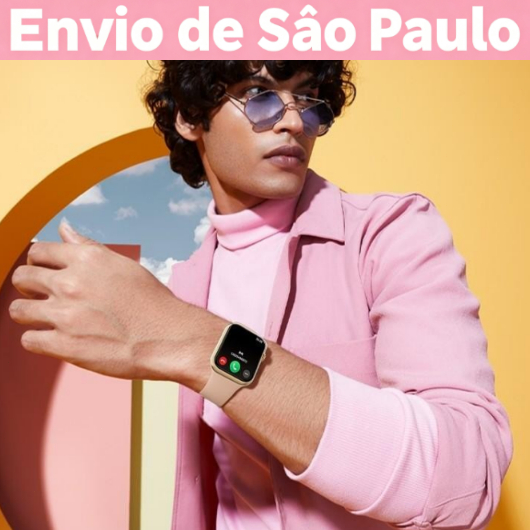 Relógio Inteligente Mini Exquisito de 38mm com Tela Sensível ao Toque, Chamada Bluetooth, Compatível com iOS e Android