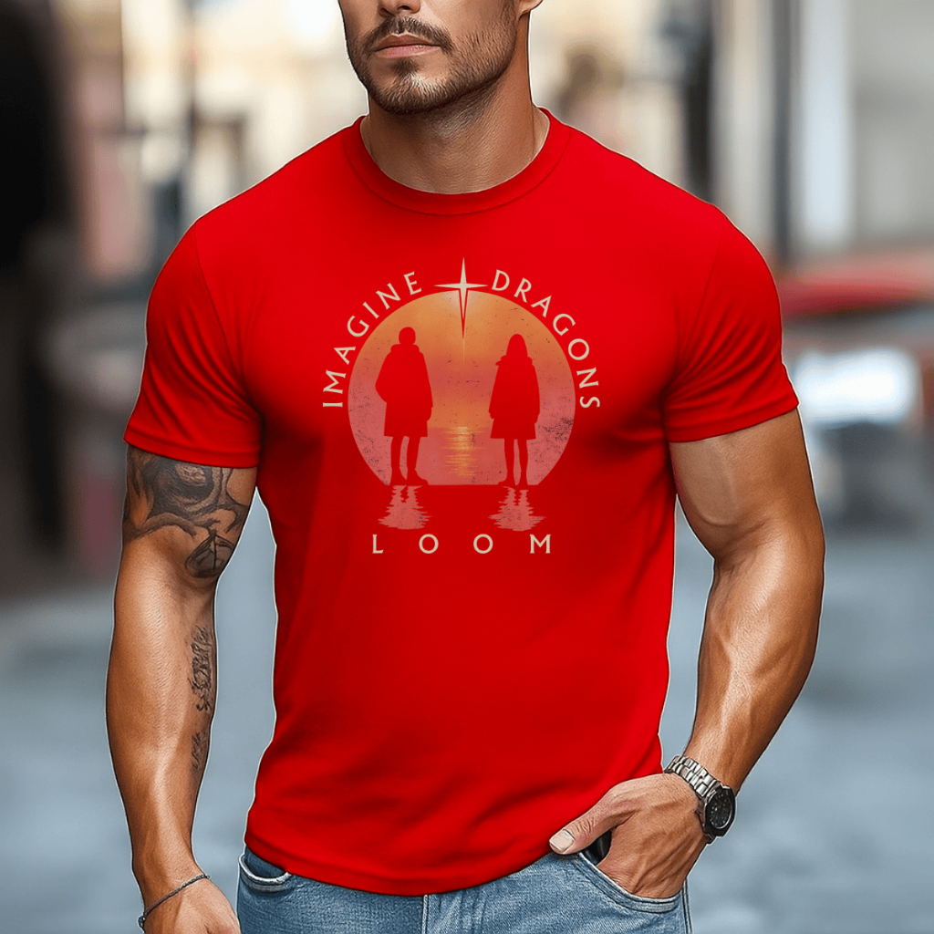 Camiseta de qualidade Unissex Streetwear Algodão 100% Malha Imagine Dragons SHOW camiseta vermelho