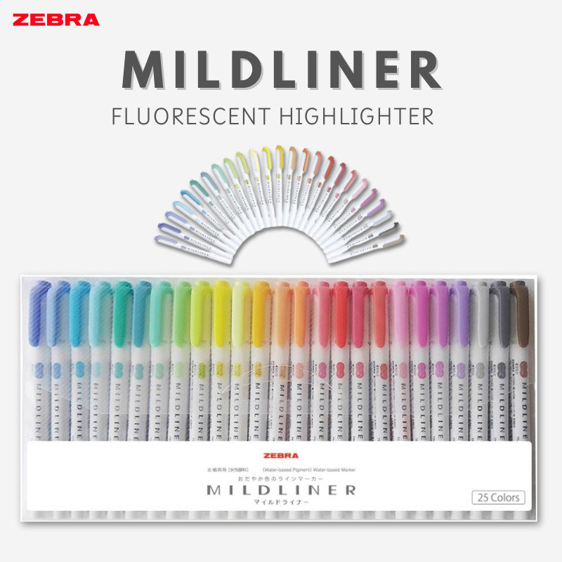 Zebra Mildliner Fluorescent Highlighter 25-Color Set WKT7-25C