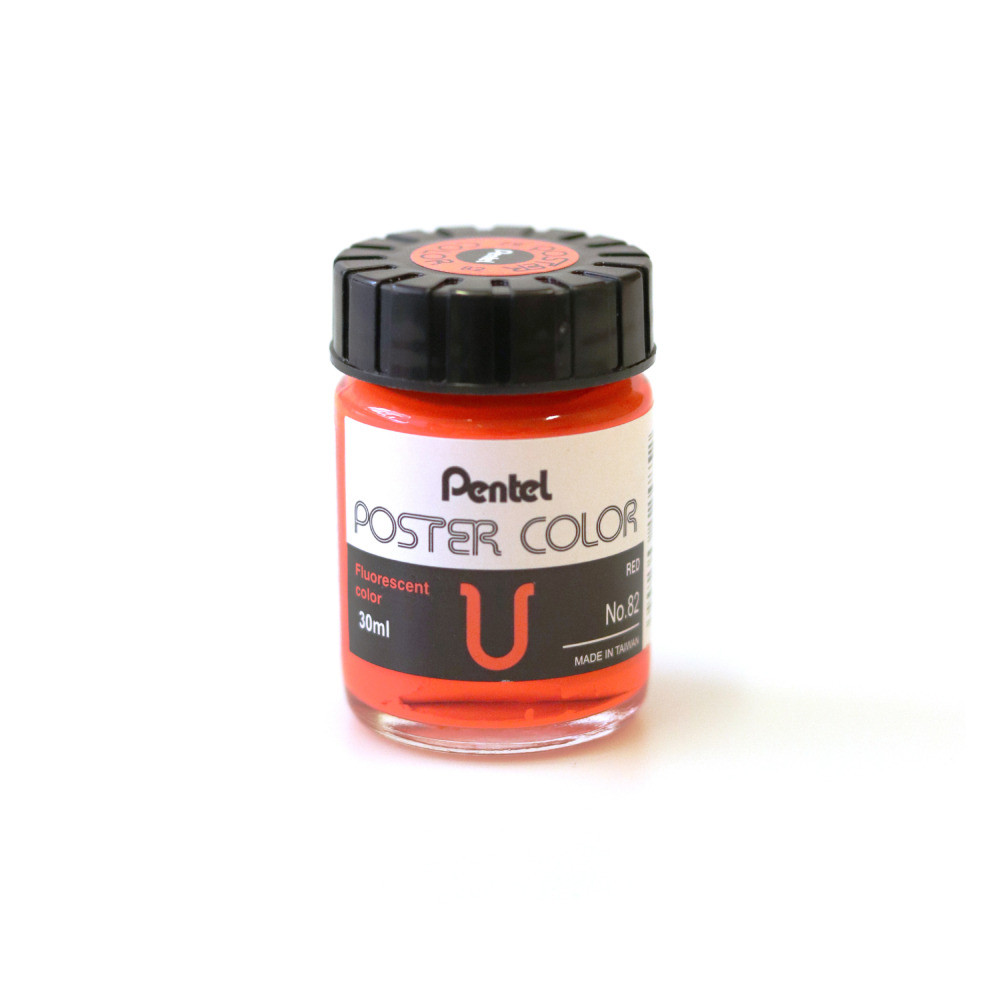 Guache Pentel Poster Color 30 ml Vermelho Fluorescente