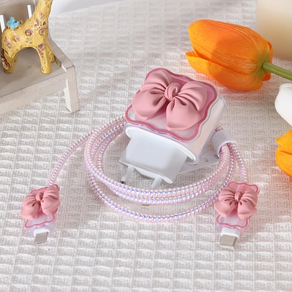 Kit Protetor de Cabo Tampa protetora do de carregamento rosa de dados Conjunto de proteção do armaze – Top de Linha