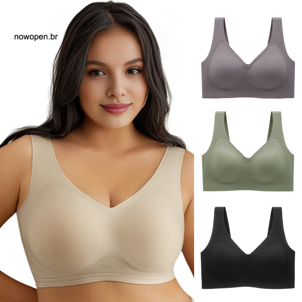 Women Bra Everyday Comfort Plus Size Wireless for Full Coverage Push-up T-shirt No Underwire Comfortable Supportive Ling