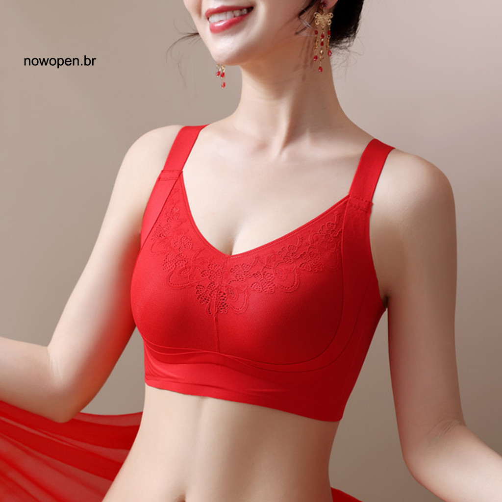 Adjustable Strap Bra Women Plus Size Wireless Padded Push-up Lace for – No Underwire Full Coverage Supportive T-shirt