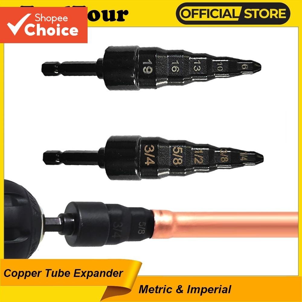 Um Conjunto De Ferramentas De Alargamento De Furo De Tubo Expansor De Cobre , Brocas De Estampagem 5 Em 1 De 1/4 A 3 Pol