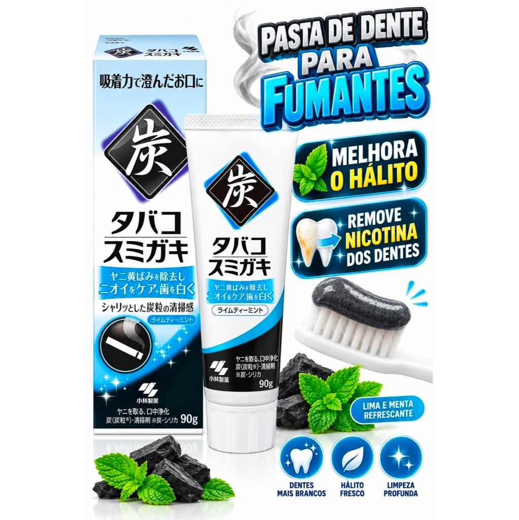 Pasta de dente remove a nicotina - Tobacco Lime Tea Mint 90g