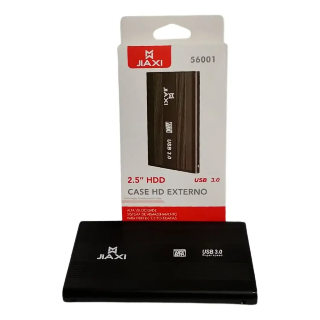 Case Gaveta Para HD Externo 2.5 USB 3.0 Alumínio Jiaxi Notebook PS4 Xbox PC Preto