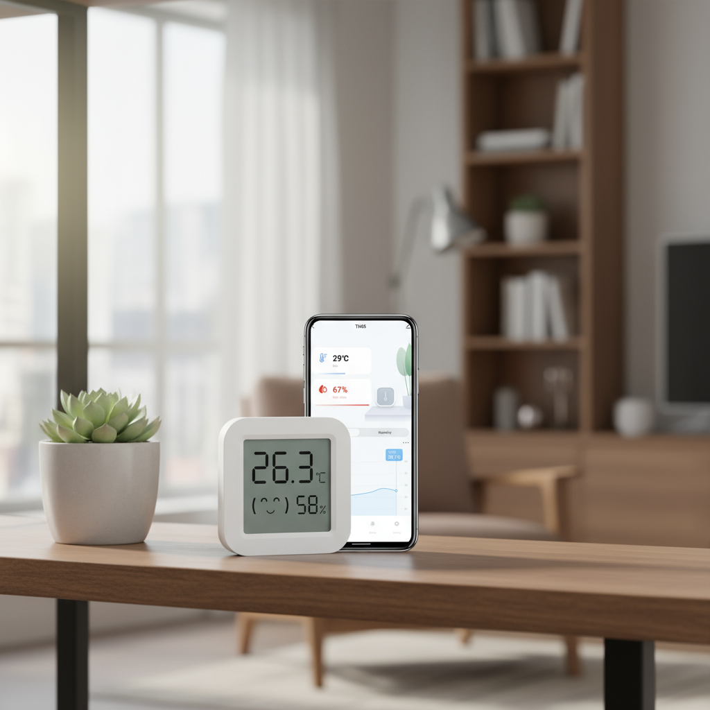 Mini Higrômetro Elétrico Inteligente Tuya Compatível com Bluetooth LCD Termômetro Sensor de Temperatura Umidade