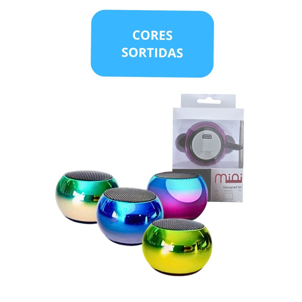 MINI CAIXA DE SOM SPEAKER WIRELESS 3W BLUETOOTH PORTÁTIL DEGRADÊ RECARREGÁVEL SOM POTENTE COM LED COLORIDO