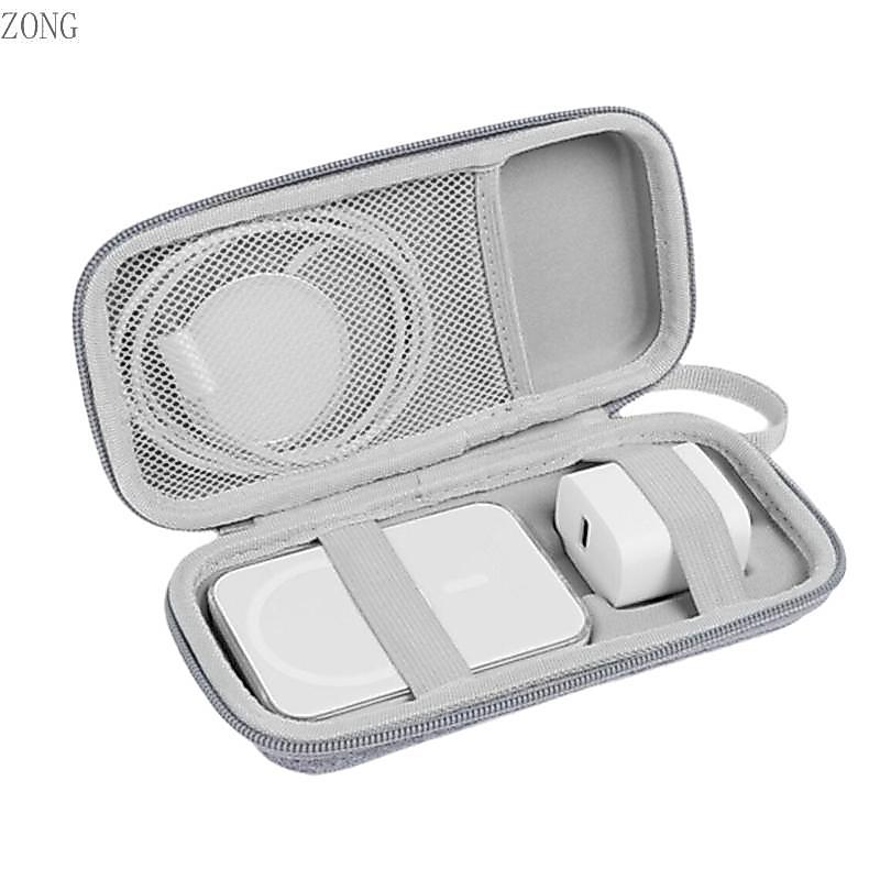 ZONG Pack Hard Travel Case Para Bancos Energia Magnéticos Extra Mesh Pocket Power Adapter Acessórios