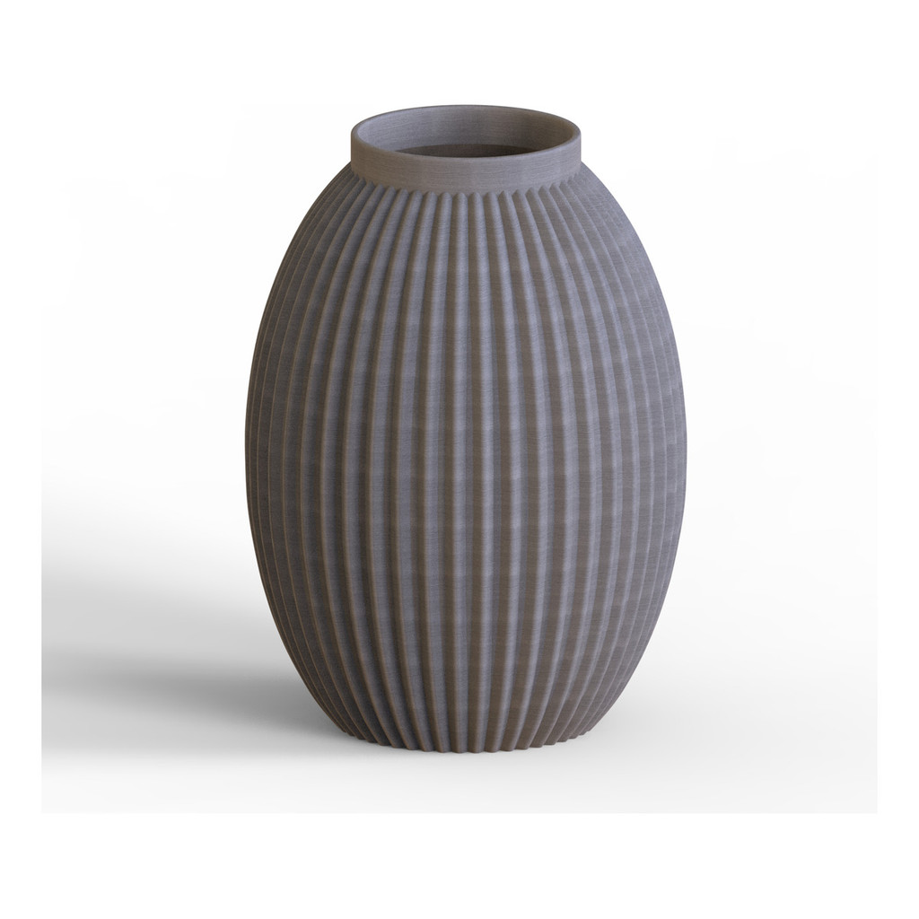 Vaso Elegante Com Acabamento Canelado E Design Contemporâneo