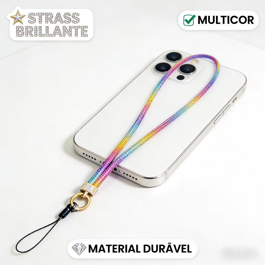 Oferta especial-Cordão de Celular Bling & Strass -  Design Exclusivo para Celular