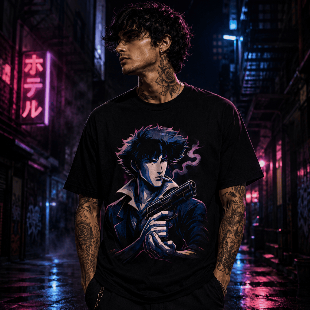 Camiseta Cowboy Bebop 01 - Estampa Reticulada Algodão 30.1