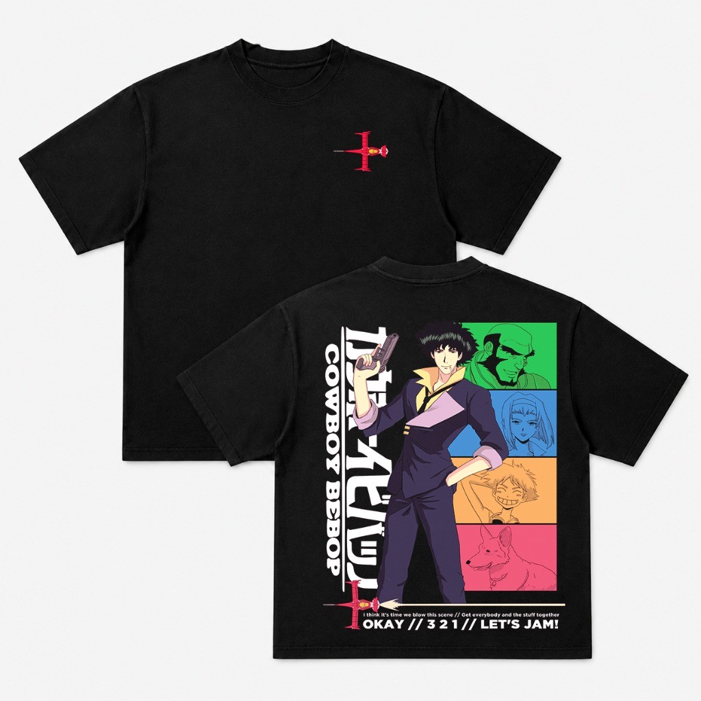 Camiseta Cowboy Bebop Spike Spiegel Anime Oversized 100% Algodão Unissex Otaku