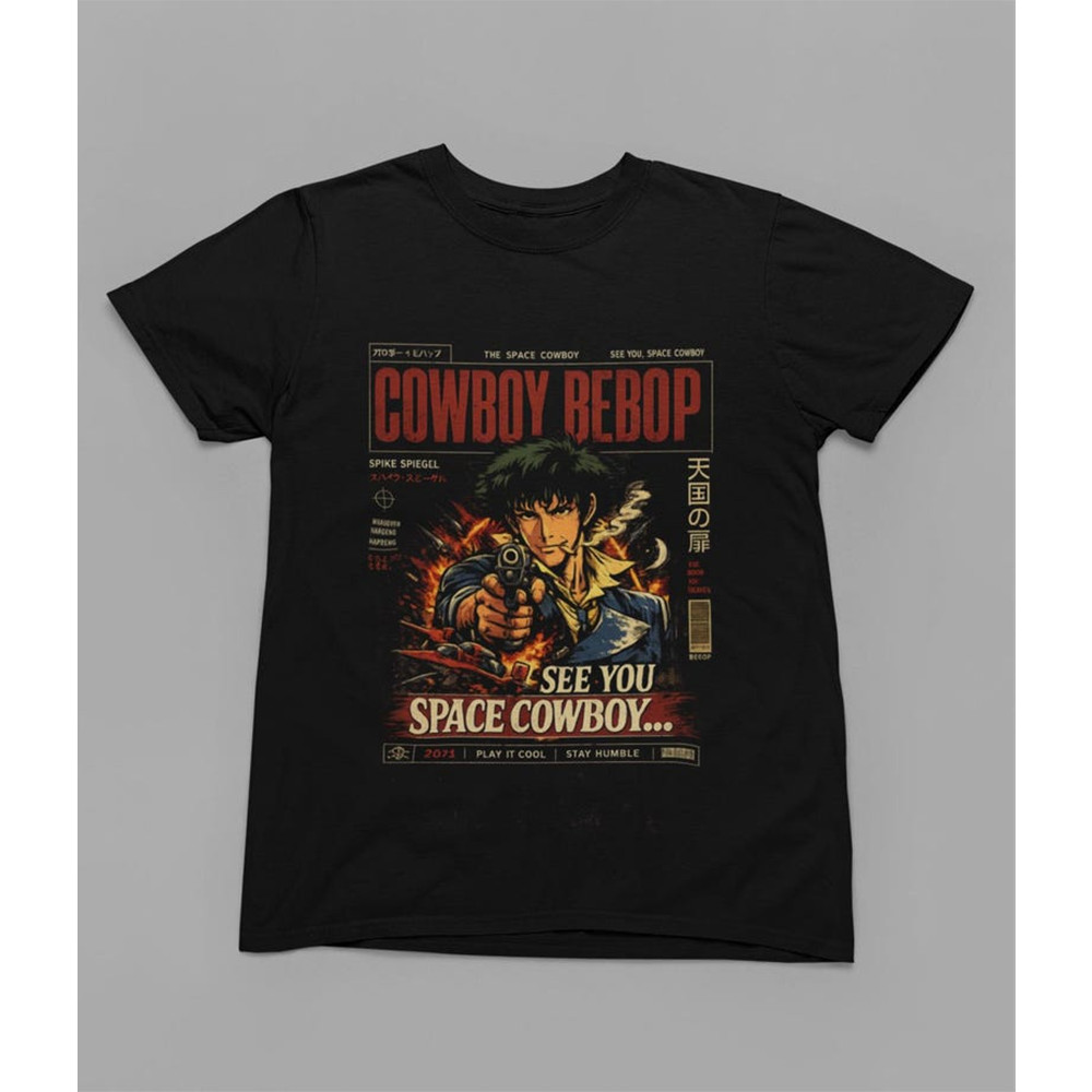 Camiseta Masculina Feminina Cowboy Bebop Spike Spiegel Poster Revista Vintage Unissex Envio Imediato