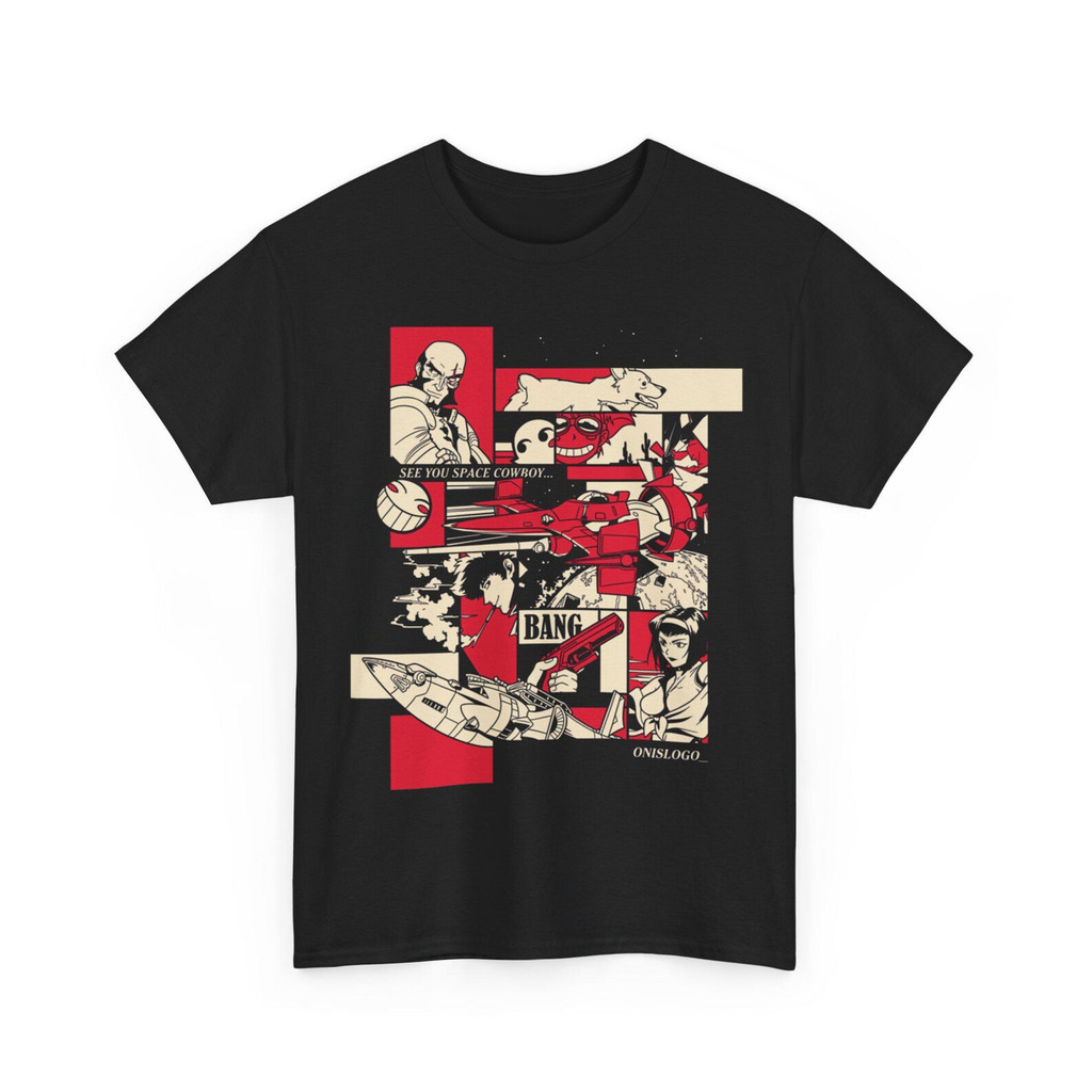 Camiseta Masculina Feminina Cowboy Bebop Collage Anime T‑shirt Unissex Streetwear Envio Imediato