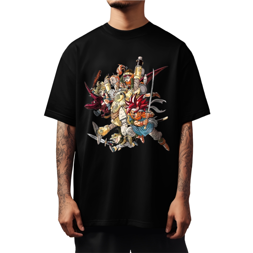 Camiseta Oversized Chrono Trigger Gola Fechada Camisa Masculina Estampada Streetwear Unissex - 360
