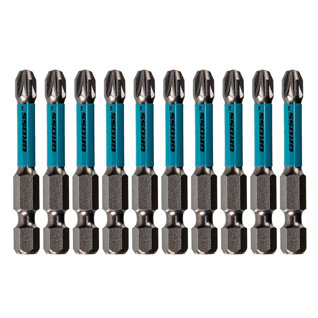 BITS TORCAO PZ3, PARA FERRAMENTAS DE IMPACTO, ACO CROMO MOLIBDENIO, 50MM, 10PCS // GROSS