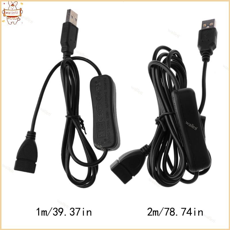 USB 2.0 Extender Cord Para Fêmea Adaptador Acessórios Interruptor ON PC Carregador