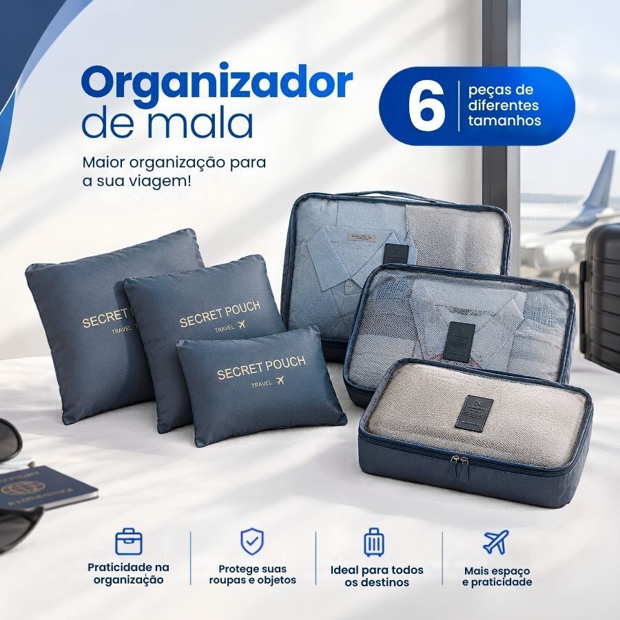 Kit 6 Bolsa De Armazenamento De Bagagem/Organizador De Mala