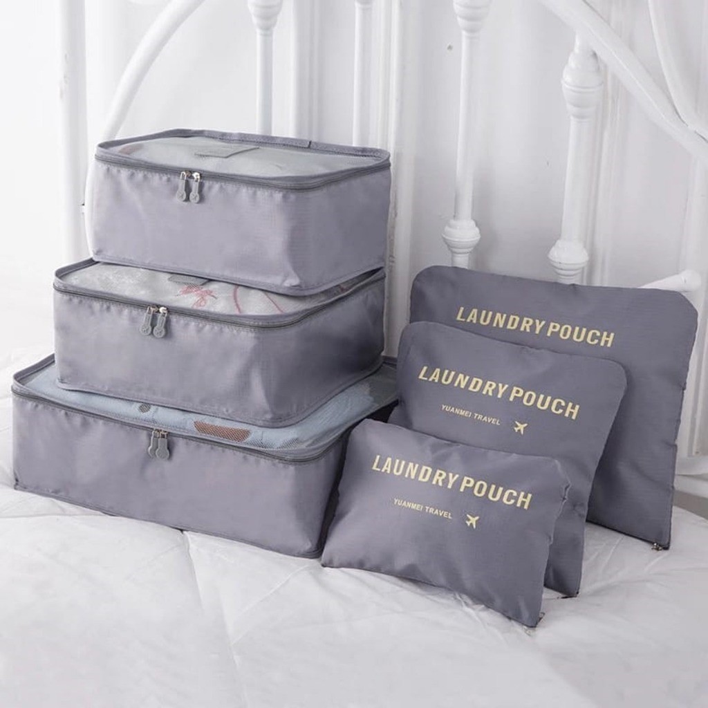Kit 6 Bolsa De Armazenamento Organizador De Mala De Bagagem Viagem Necessaire Bolsa - BM-F1067