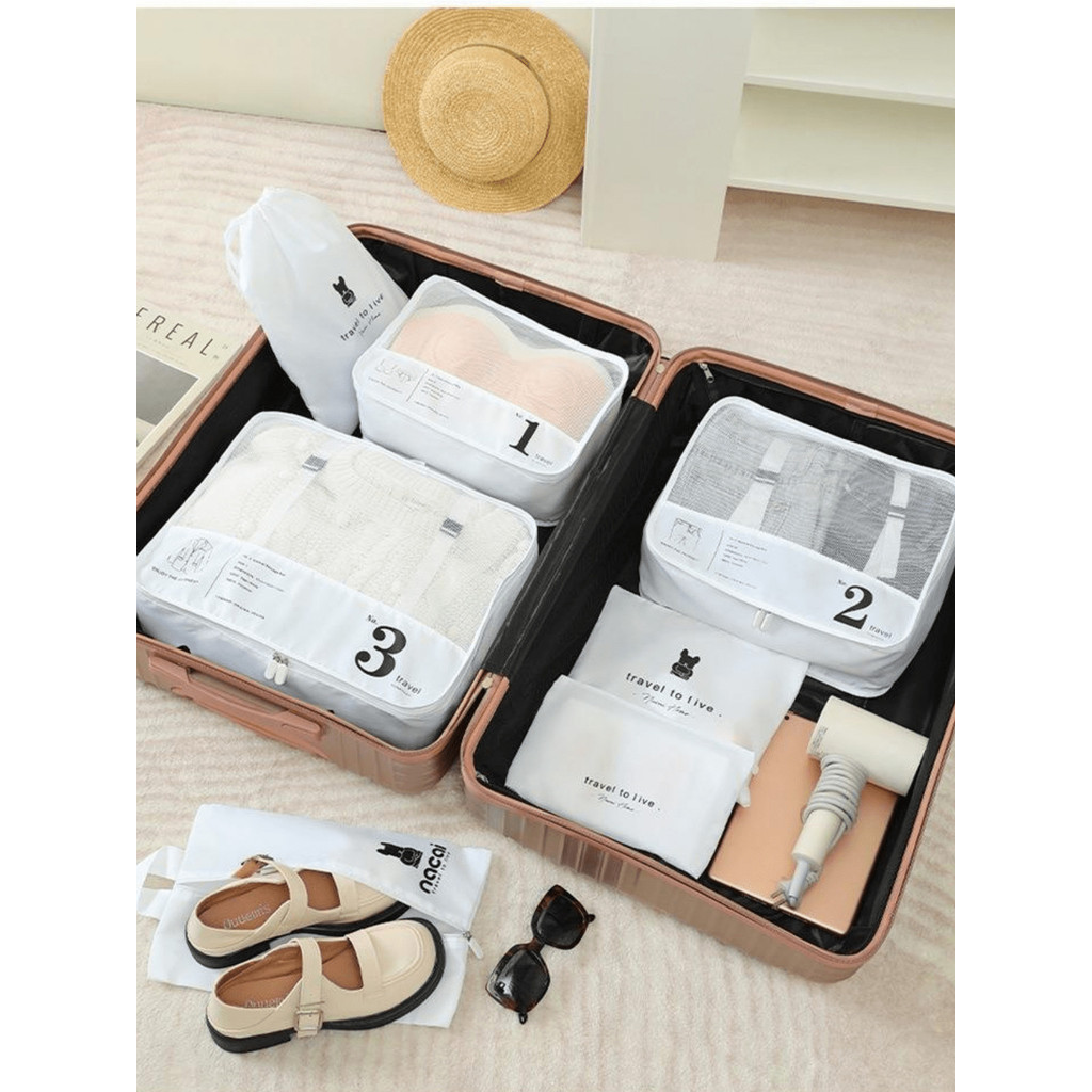 7 Peças Armazenamento De Viagem Set Para Roupas Organizador Guarda Roupa Mala De Viagem Bolsa Viajar Por