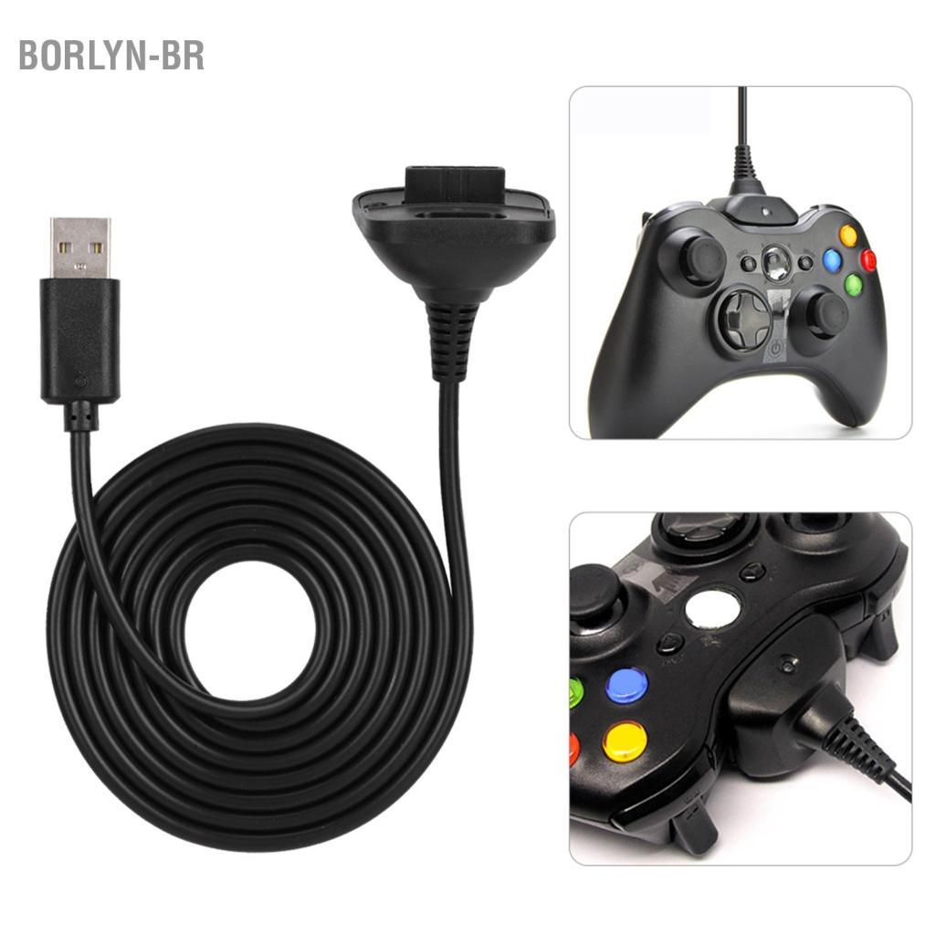 Cabo de carregamento USB Borlyn-br para Xbox 360 Tangxi 2 em 1 1,5m Play and Charge Controller Gamepad Joypad Joystick