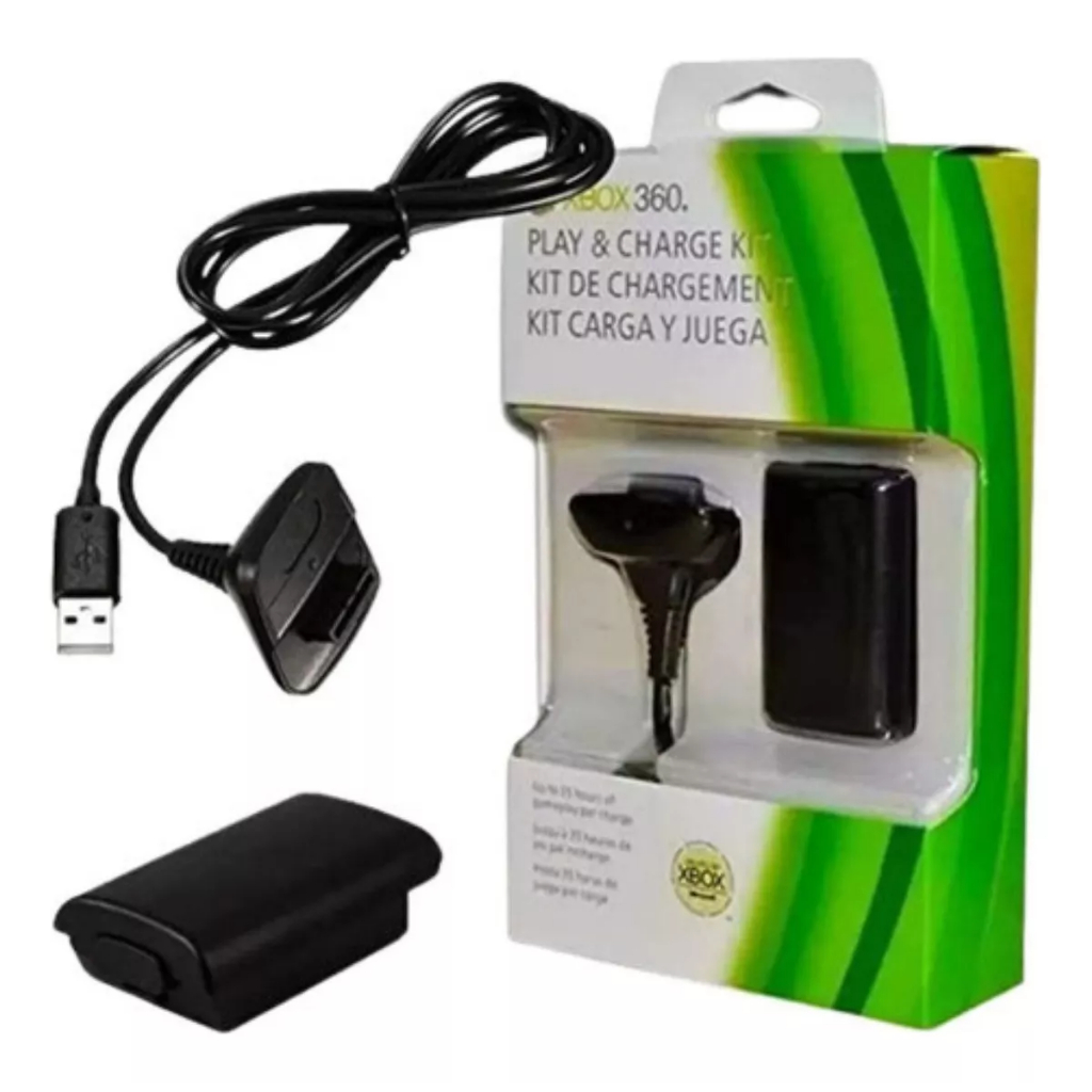 Bateria e Cabo Carregador Play and charge Controle X 360