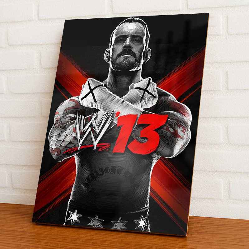 Placa Decorativa Quadro Capas Smackdown Vs Raw, Wwe, Jogos - A4 MDF