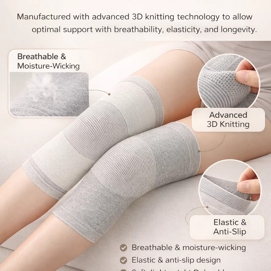 [Ultra Soft Comfort] Knitted Knee Support/Warm Knee Pads/Thin Knee Protector