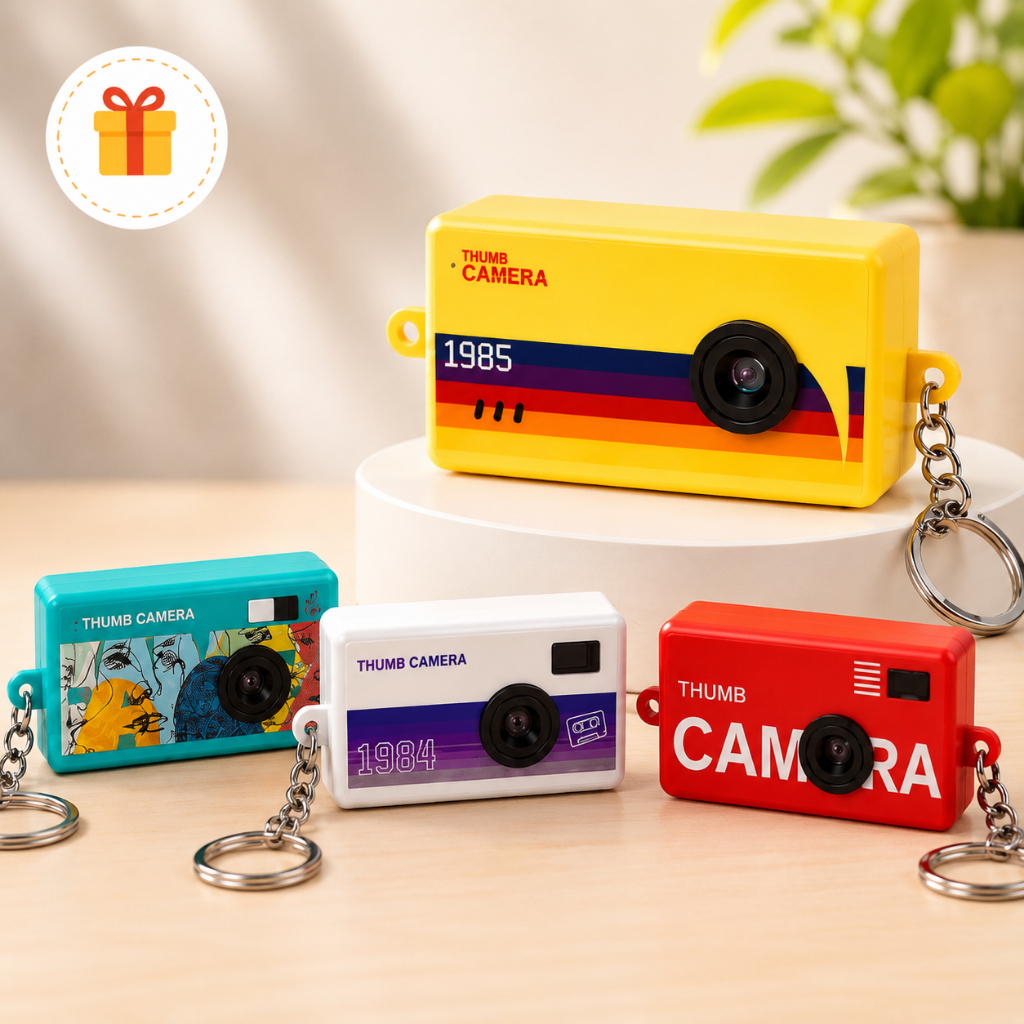 Mini Camera Vintage Thumb Fotográfica Filma Chaveiro Portátil Gravadora com Cartão de Memoria Full HD 1080