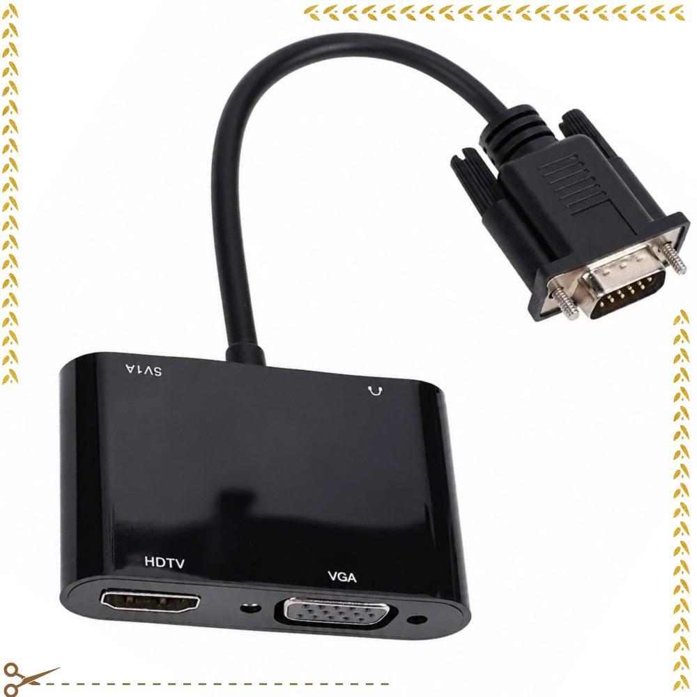 Adaptador VGA Para HD , De Monitor Duplo De Saída Dupla De Design 2 Em 1 , 1080P @ 60Hz Com Conversor De Porta De Áudio