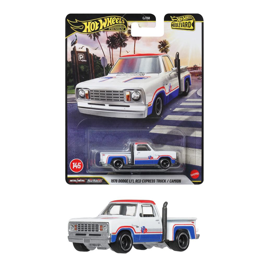 Hot Wheels Boulevard 1978 Dodge Lil Red Express Truck Vehicle Toy Mini Car para maiores de 3 anos Branco JHW27