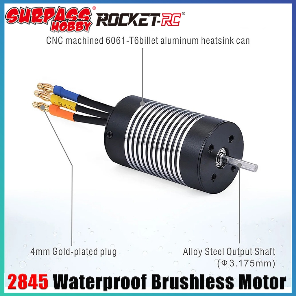 SURPASS Foguete 2845 À Prova D'água Sem Escova 3100KV/3800KV/4370KV/5000KV/5900KV Motor Para Carro 1/12 1/14 RC Wltoys 1