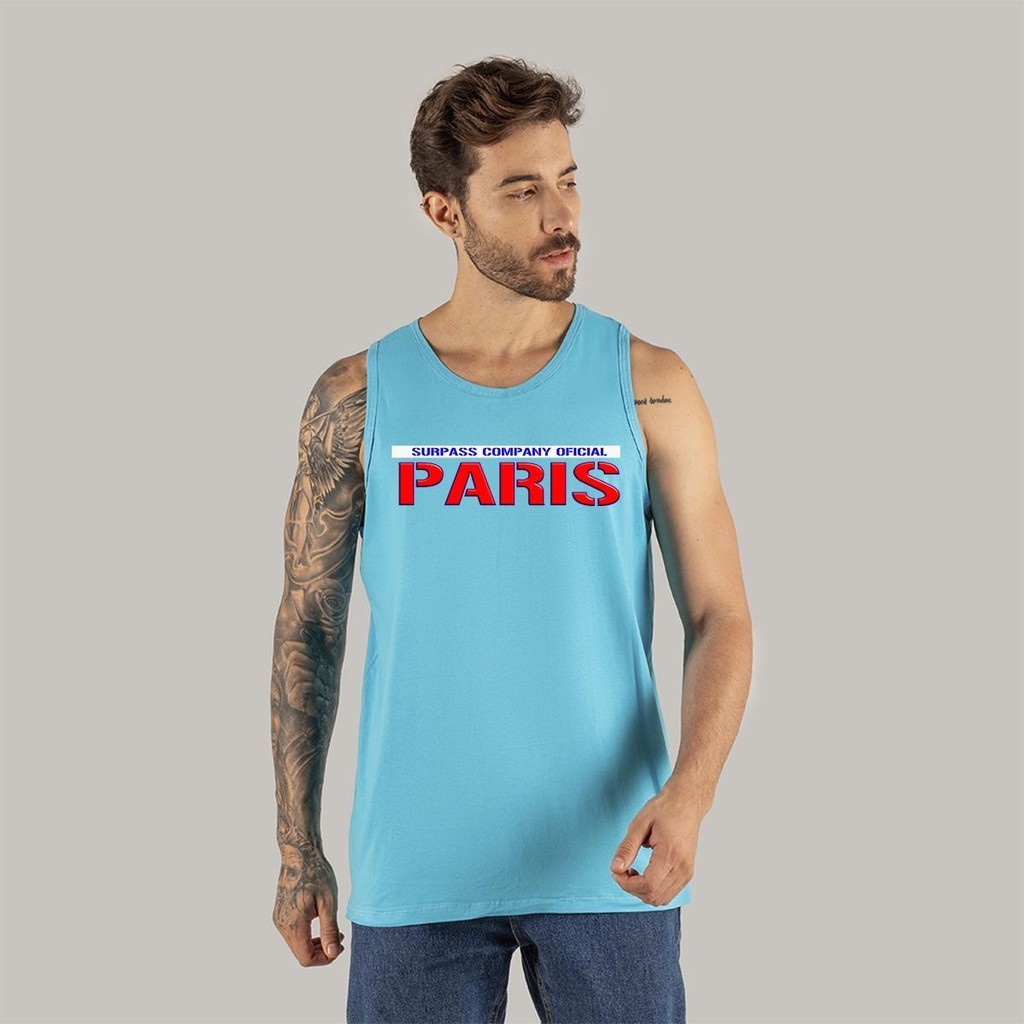 Camiseta Regata Boa Para Corrida Confortável Estampada Treino Surpass Paris