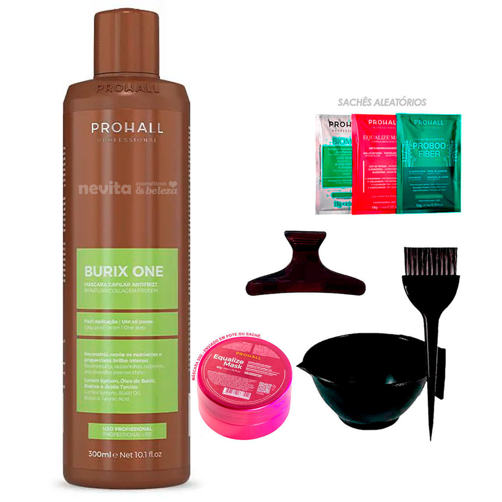 Burix One Prohall 300ml +Cumbuca/Presilha/Sachês/Mini Equalize 50g
