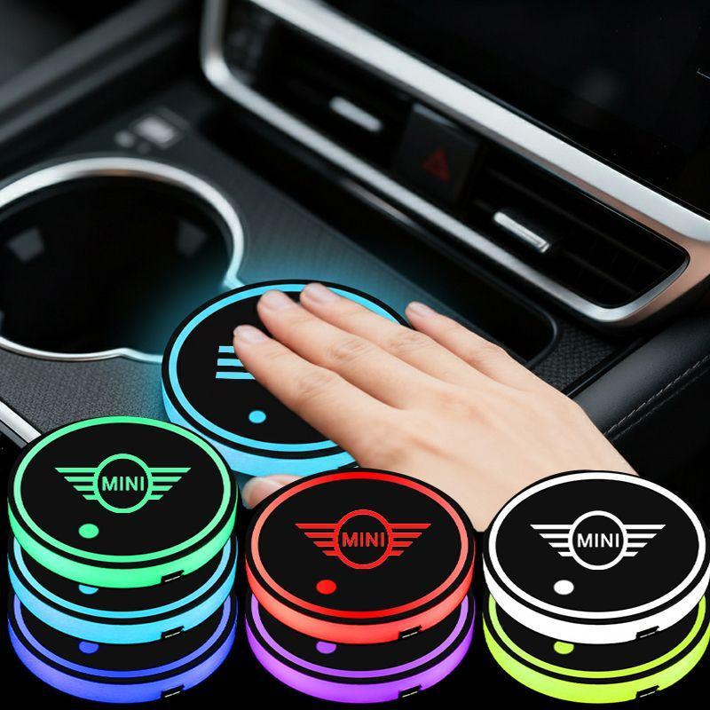 7 Cores Sensor de Movimento Porta-Copo LED para Carro Artigos Automotivos For MINI Cooper S One Countryman
