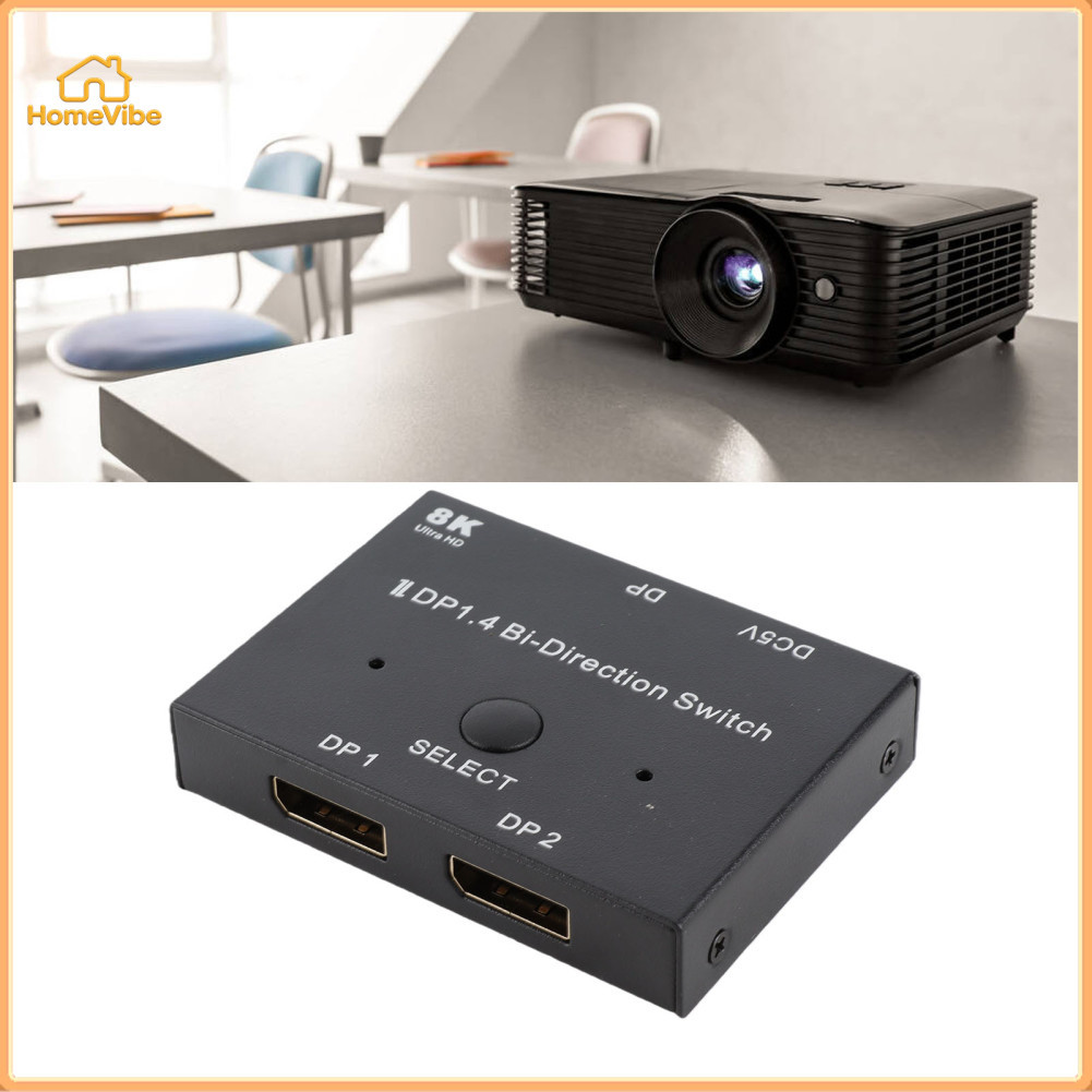 HomeVibe LICAEVEY Displayport Switch 32,4 Gbps Splitter Hub 8K a 60 Hz 4K 120 Hz Switcher bidirecional de liga de