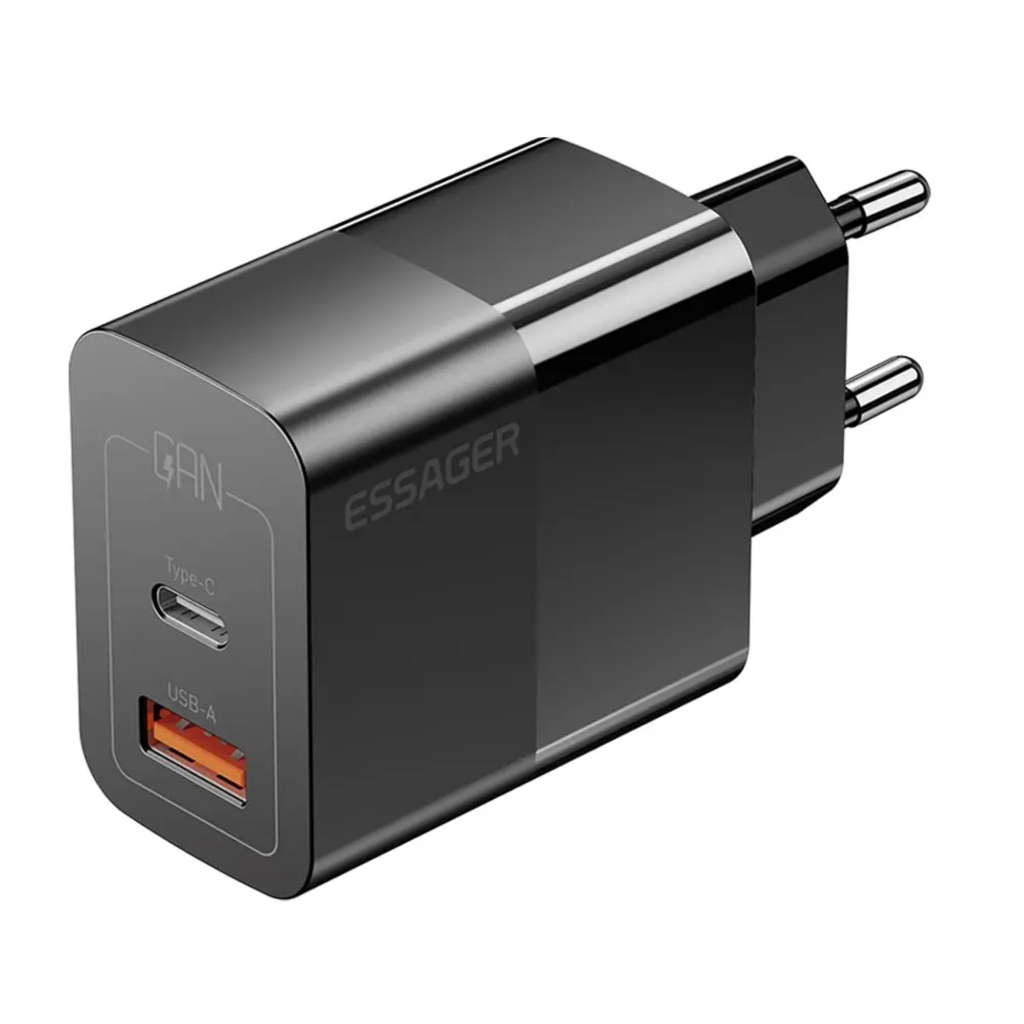 Carregador Essager GaN 33W – Compacto, Eficiente e Super Rápido.