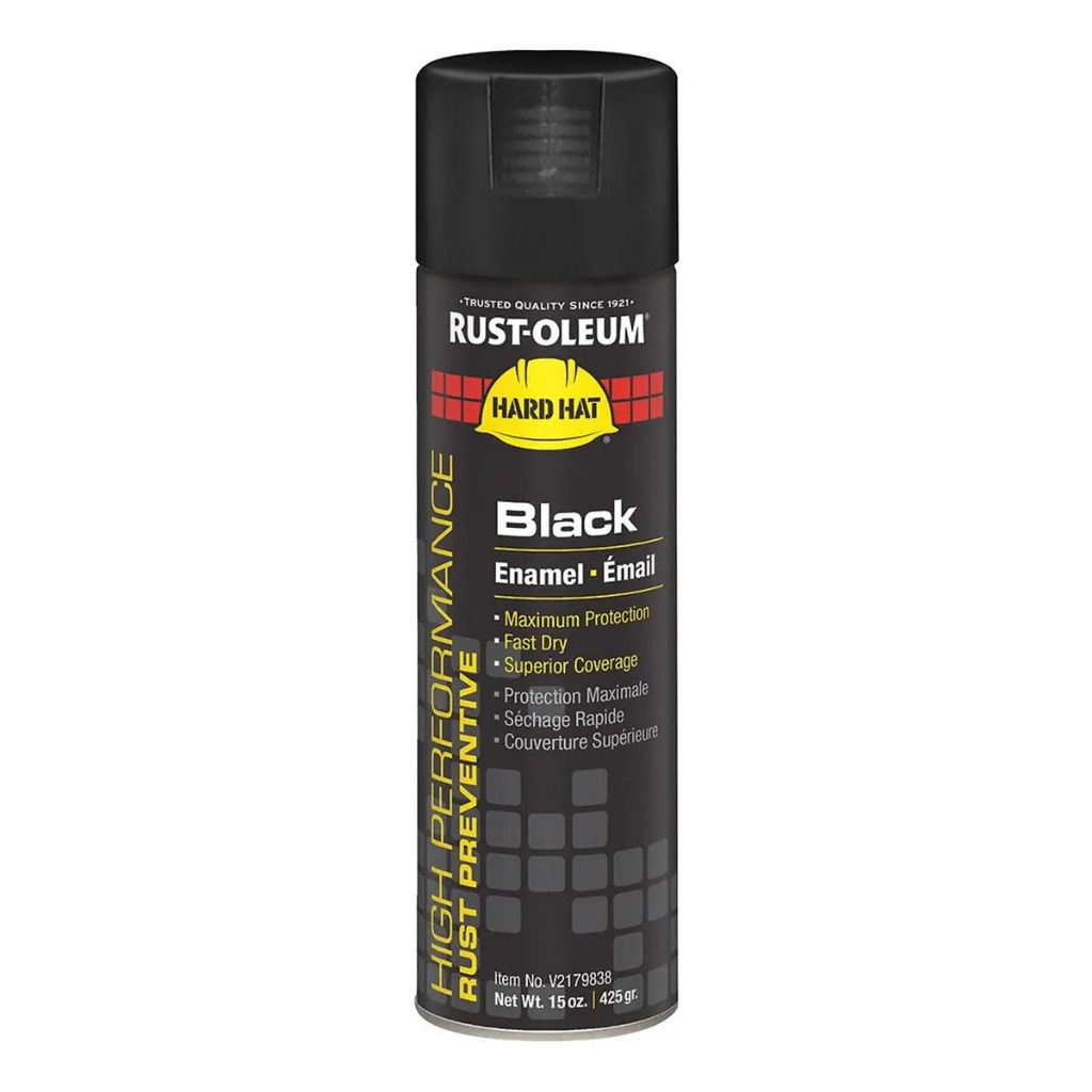 Esmalte Rust-Oleum Preto Brilhante Hard Hat Óleo Secagem Rápida