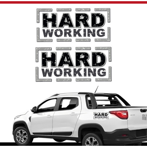 Par Adesivo Lateral Hard Working Caçamba Strada 2014 2020
