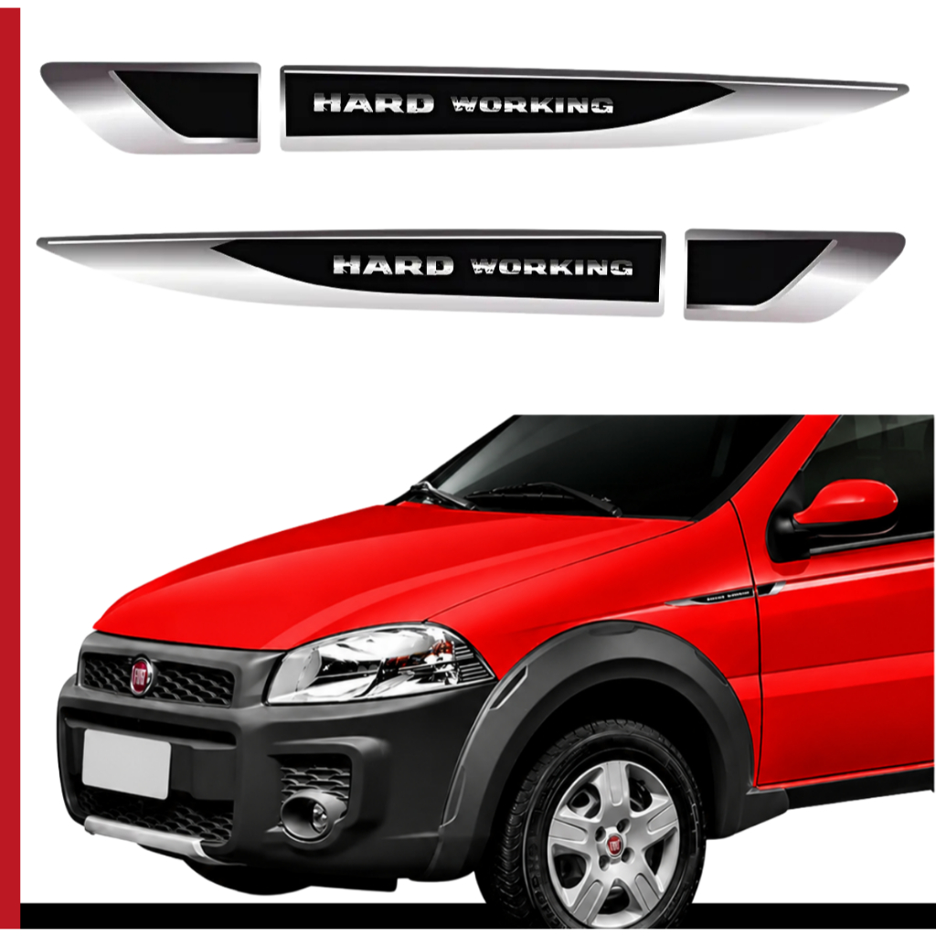 Aplique Lateral Para-lama Strada Hard Working Resinado Qualidade UV Premium Novo