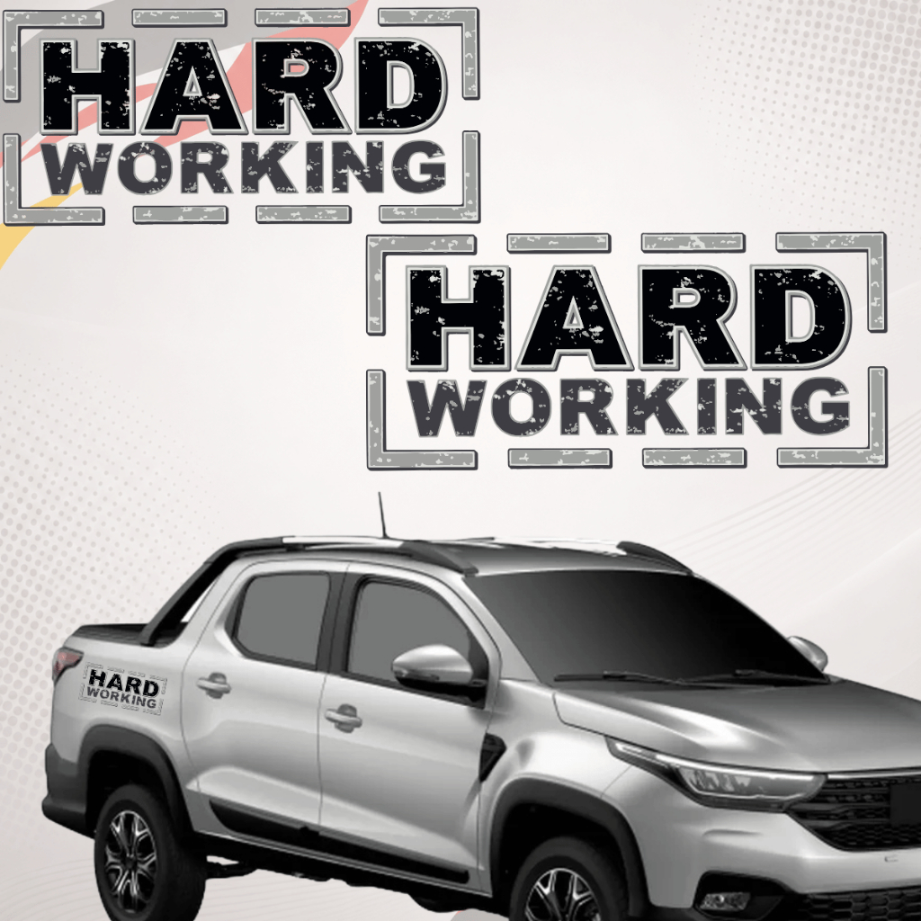 Kit Par De Adesivos Emblema Lateral Hard Working Fiat Strada 2014 a 2020